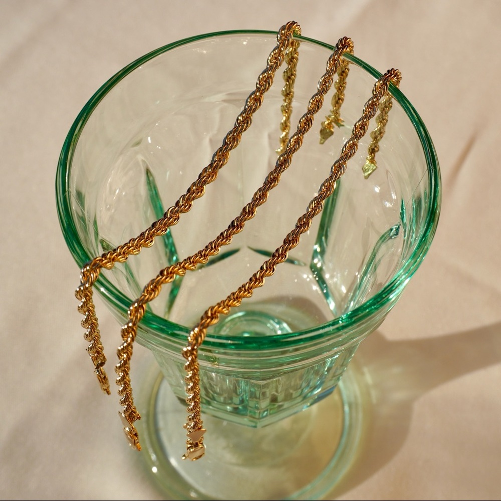 Unisex Brazilian 14k Gold Dipped 8” Rope Bracelet